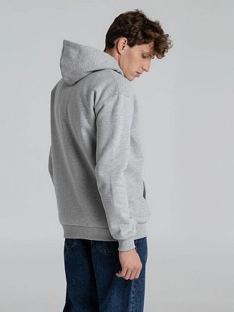 Толстовка на молнии с капюшоном Unit Siverga Heavy, серый меланж, размер XS