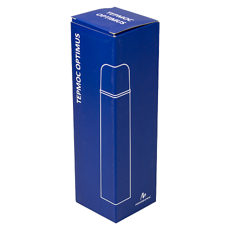 Термос вакуумный стальной Optimus  двухстеночный 500 мл, темно-синий