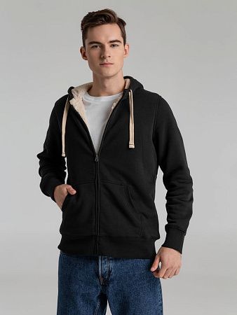 Толстовка унисекс на молнии Sherpa 280, черная, размер S