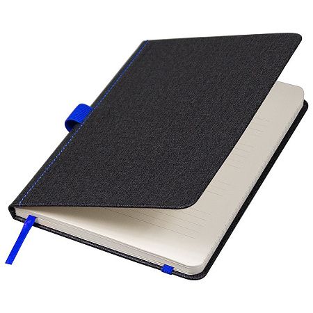 Блокнот Forest  Alfa Orion Rosewood А5, недатированный, в твердой обложке, темно-серый с синий резинкой и петлей для ручки