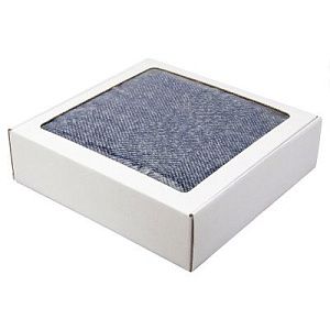 Плед акриловый Super Soft Nature размер 120*160 см, темно-синий, плотность 450гр/м2,  в подарочной белой крафтовой коробке с окошком