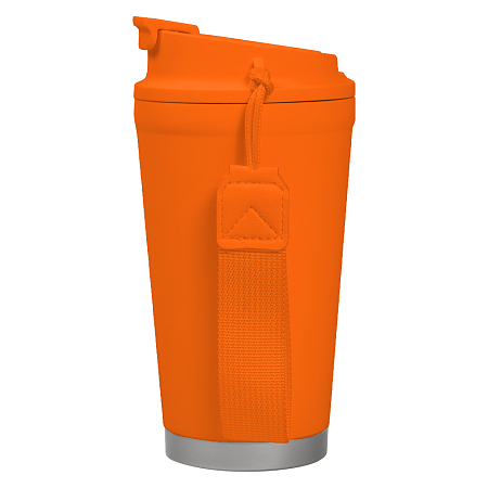 Термокружка Alba металлическая, 410 мл, оранжевая с серебром