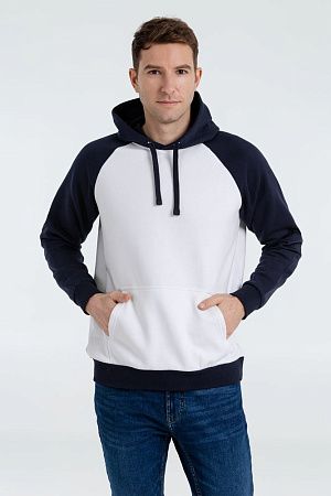 Толстовка унисекс Seattle, белая с темно-синим, размер 3XL