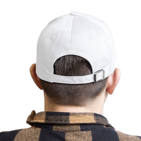 Кепка 6-панельная  Shefild  250, c белым сендвичем, белая