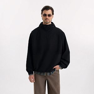 Ветровка (анорак) оверсайз унисекс Риссман (Rissman), черная, размер XL/XXL