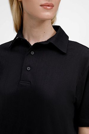 Рубашка поло унисекс Senti, черная, размер S
