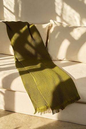 Плед вафельный Elenglect, зеленый