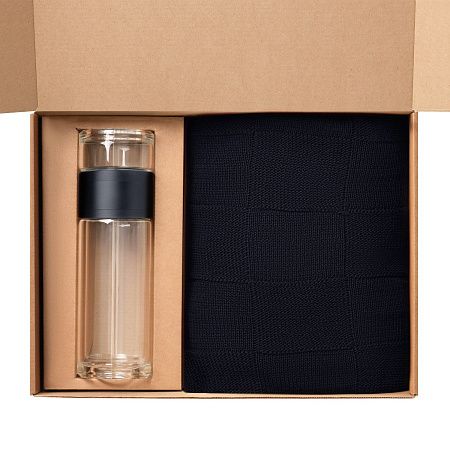 Подарочный набор Терсо (Terso), Селла (Cella), синий (плед, термобутылка)