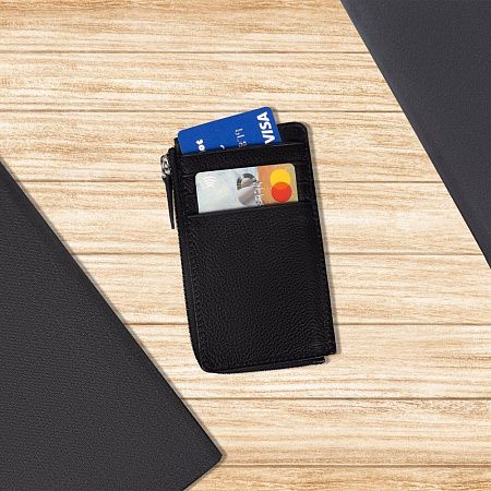 Универсальный футляр для кредитных карт и монет/картхолдер Leather Life из нат. кожи, коричневый