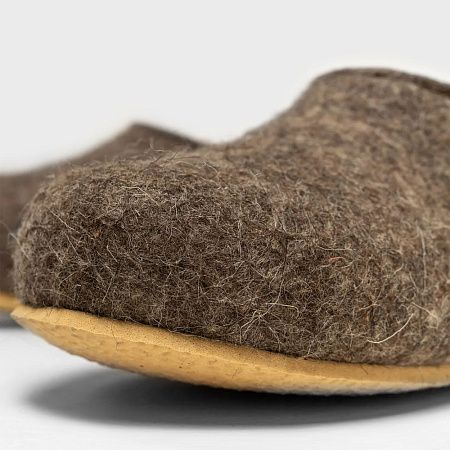 Домашние валенки Wild, серо-коричневые (натуральные), размер 39