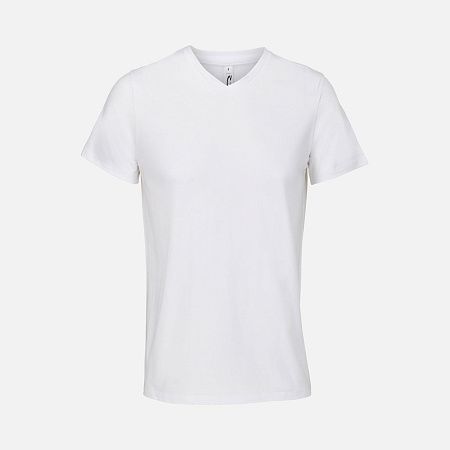 Футболка унисекс Regent с V-образным вырезом, белая, размер 3XL