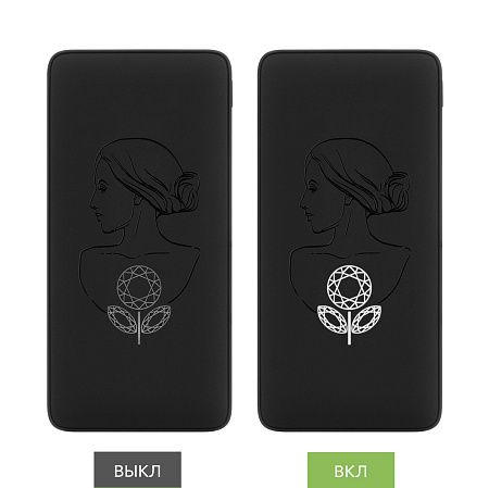 Внешний аккумулятор с подсветкой Ancor PD Plus 10000 mAh, черный