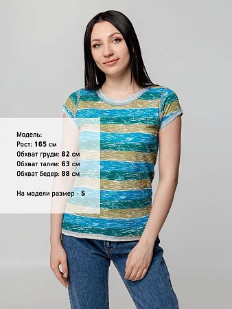 Футболка женская Rayet Lady двусторонняя, голубая с зеленым, размер M