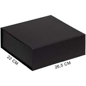 Подарочная коробка, размер 25*21*8,5 см, Solution Prestige Linen с магнитным клапаном, черная,