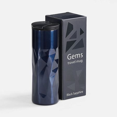 Термостакан Gems Black Sapphire, черный сапфир (синий)