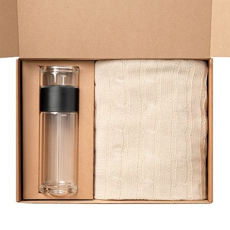 Подарочный набор Терсо (Terso), Фадо (Fado), красный (плед, термобутылка)