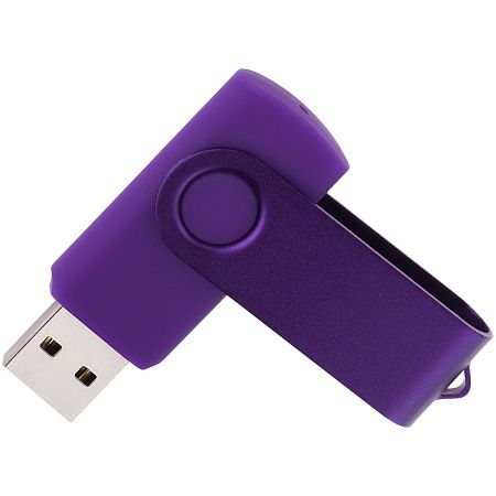 Флеш накопитель USB 2.0 Twister 16GB, пластик Софт Тач/металл, фиолетовый/фиолетовый