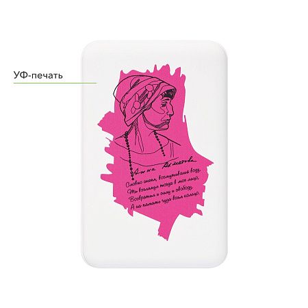 Внешний аккумулятор Ларго PD (Largo PD) 5000mAh с функцией беспроводной зарядки 15W, белый