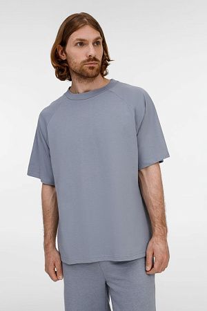 Футболка унисекс оверсайз T2, серая, размер XS/S