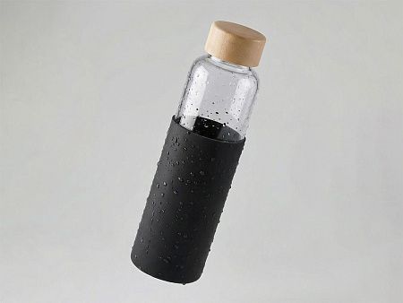 Стеклянная бутылка для воды в силиконовом чехле «Refine»