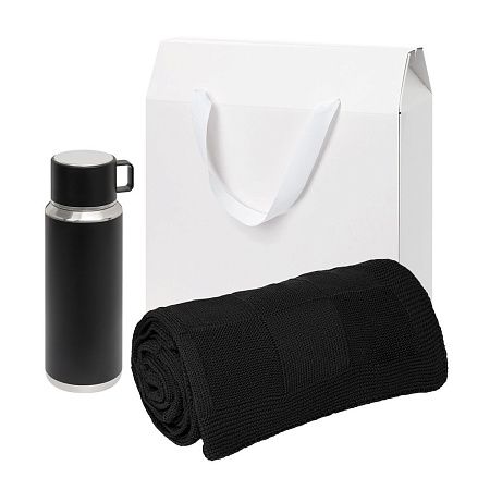 Подарочный набор Oslo, черный (плед, термос)