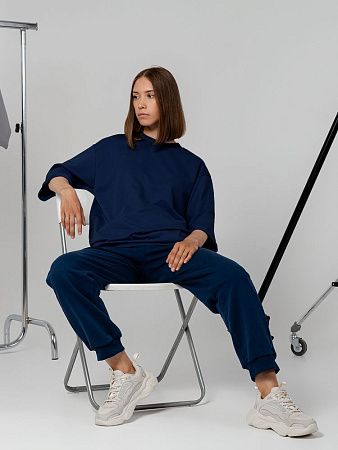 Футболка оверсайз унисекс Kosmos 2.0, темно-синяя, размер XL/2XL