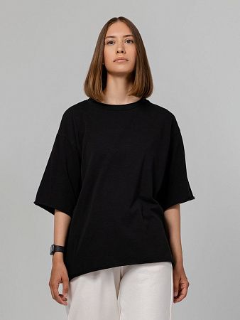 Футболка оверсайз Vozduh 2.0, черная, размер XS/S