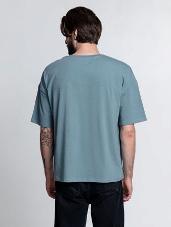 Футболка унисекс оверсайз Crosstown, серо-зеленая, размер M