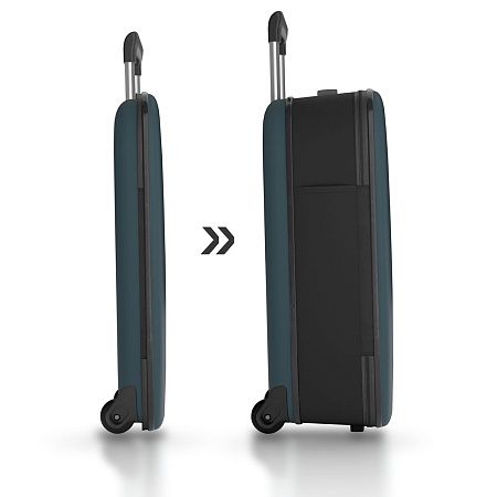 Чемодан складной Rollink Vega II 55x40x20 см, 2 колеса, сине-зеленый