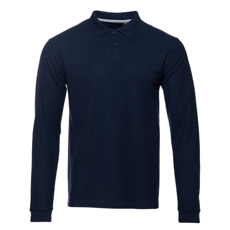 Рубашка поло унисекс STAN длинный рукав хлопок 185, 104LS, Тёмно-синий,  (46)  (46/S)