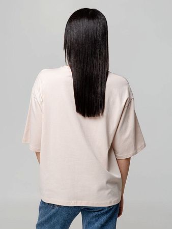 Футболка унисекс оверсайз Street Vibes, бежевая, размер M/L