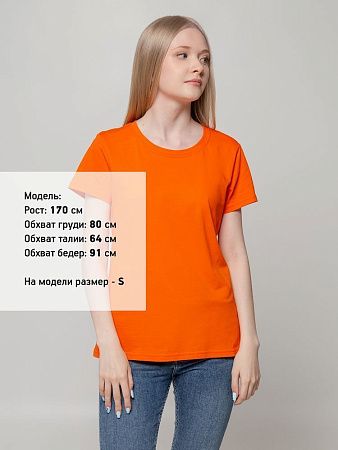 Футболка женская T-bolka Lady, оранжевая, размер S v2