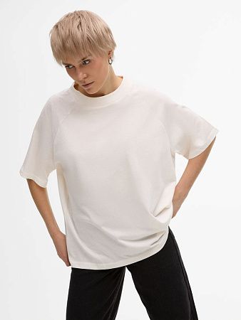 Футболка унисекс оверсайз T2, молочно-белая, размер M/L