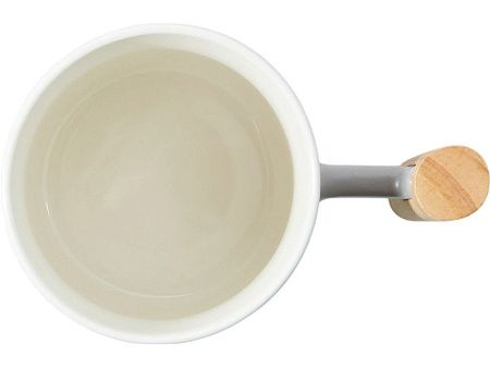 Кружка с ручкой и крышкой из каучукового дерева «Jeny»