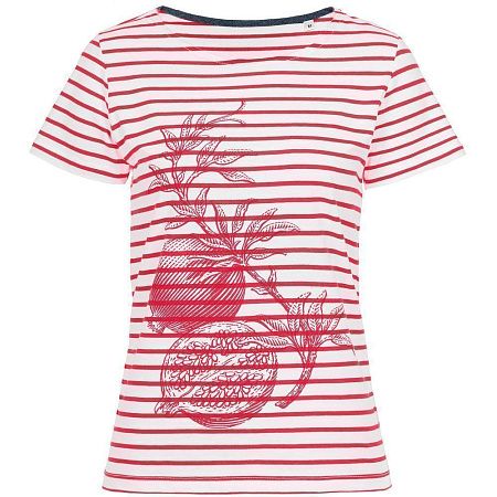 Футболка женская Grand Granat New, белая с красным, размер XS