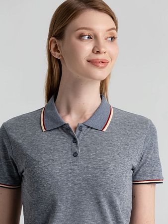 Рубашка поло женская Paname Women, голубой меланж, размер XXL