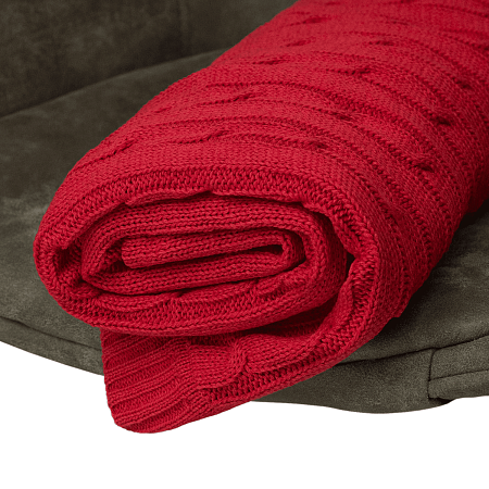 Плед Fado вязаный, красный (без подарочной коробки)