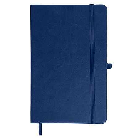 Бизнес-блокнот "Justy", 130*210 мм, темно-синий,  тв. обложка,  резинка 7 мм, блок-линейка