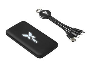 Набор из внешнего аккумулятора и универсального кабеля с подсветкой лого «Reserve LED», 10000mAh