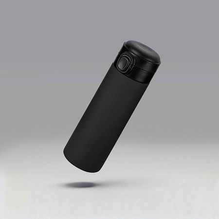 Вакуумная термокружка c кнопкой «Guard», soft-touch, 400 мл, тубус