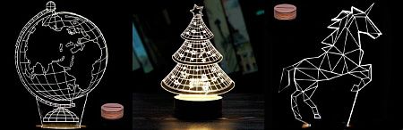 Светильники акриловые с гравировкой