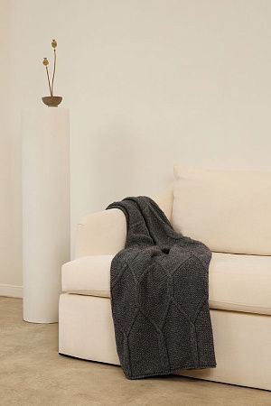 Плед Curve Verve, серый меланж (маренго)