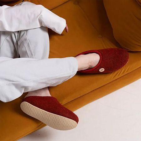 Домашние валенки Step, красно-коричневые (терракот), размер 46