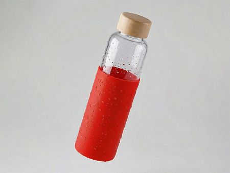 Стеклянная бутылка для воды в силиконовом чехле «Refine»