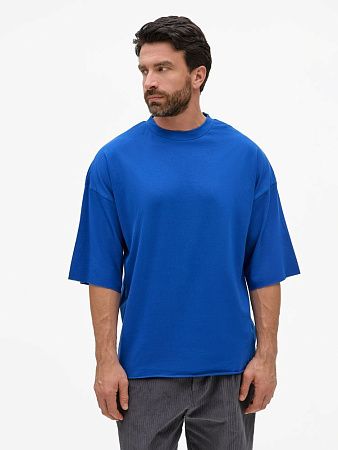 Футболка унисекс оверсайз T1, синяя, размер XL/2XL