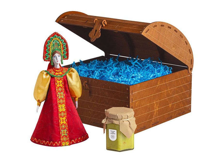 Подарочный набор: кукла фарфоровая, крем-мёд с лаймом и имбирем