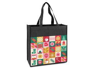 Сумка из нетканого материала PET с возможностью полноцветной печати, цвет: черный