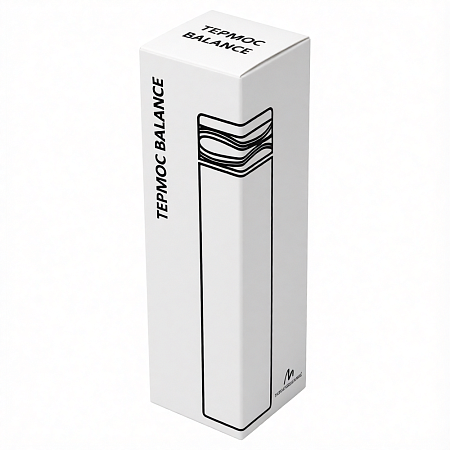 Термос Balance вакуумный стальной, 500 мл, пластиковая крышка, белый, матовый