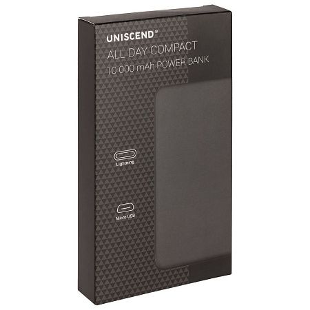 Внешний аккумулятор Uniscend All Day Compact 10000 мАч, черный