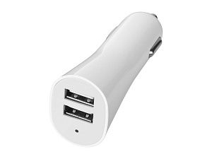Адаптер автомобильный «Split», USB x 2, цвет: белый